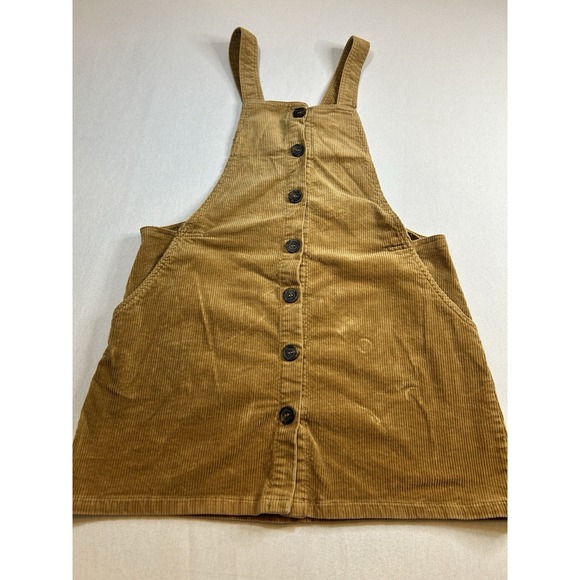 Love Tree Corduroy Jumper Mini Dress Juniors Large Camel Brown Trendy - Picture 2 of 8